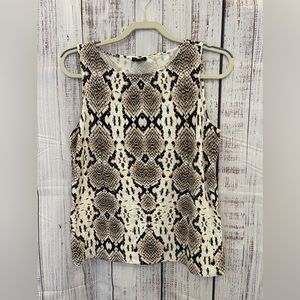 Talbots sleeveless animal print shirt/blouse.